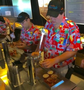 Disney staff pouring craft beer