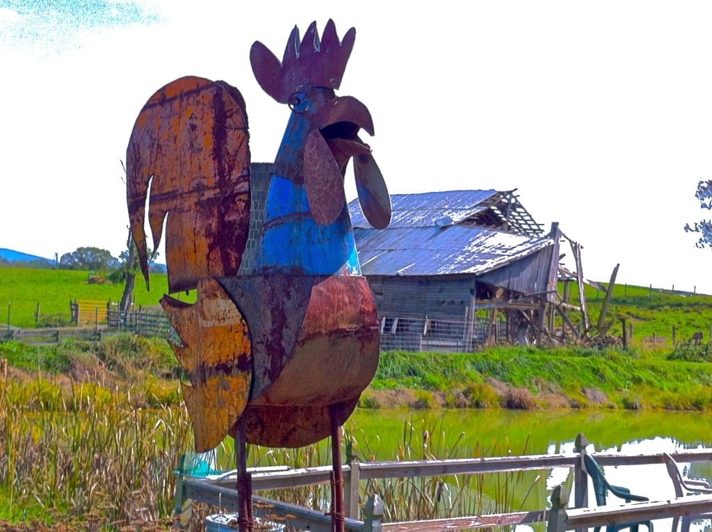 Watts Roost rooster sculpture
