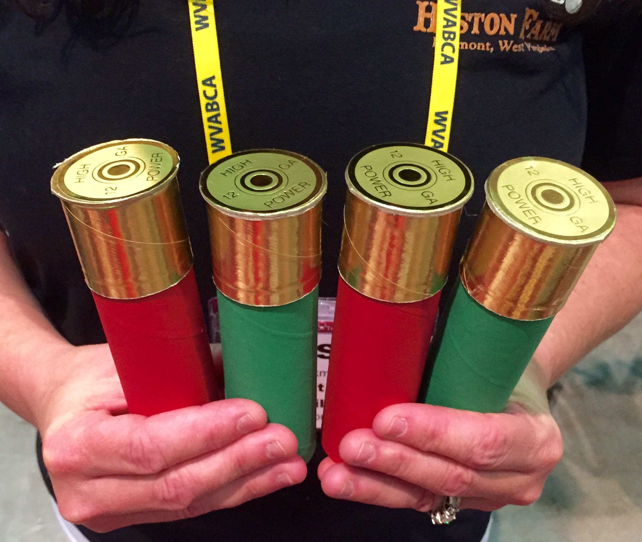 They look like giant 12 gauge shotgun shells. inside each is a surprise fro...