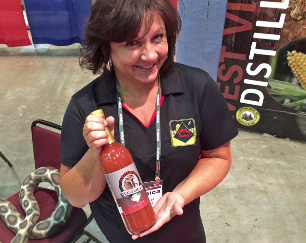 Veronica Stover with her new Copperhead Bloody Mary Mix that won first place in the Recipe Challenge at the West Virginia State Fair.