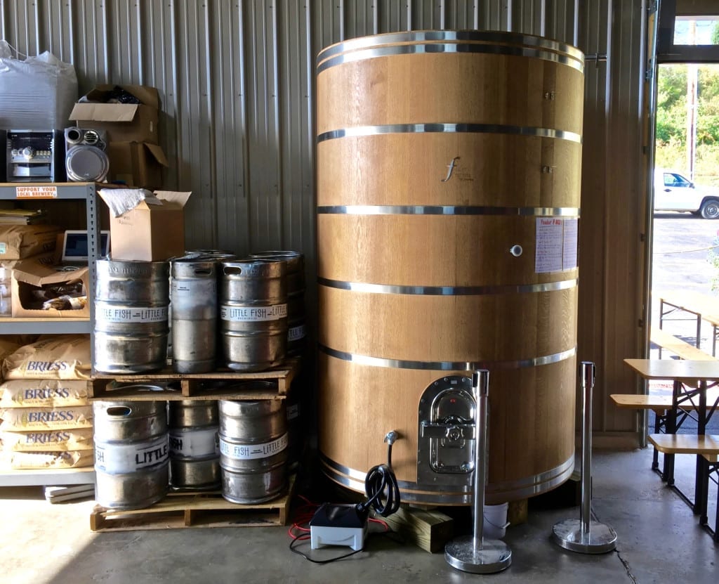 A new 30-barrel foeder was recently added to Little Fish Brewing Company.