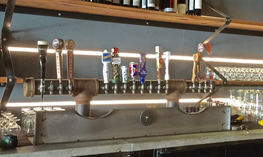 The draft system at Backyard Pizza and Raw Bar has 16 taps.