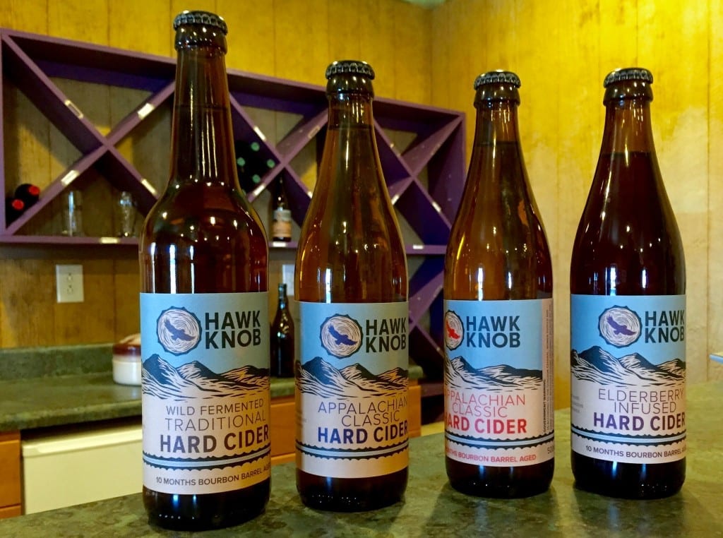 Four traditional-styled Hawk Knob ciders are now on sale at various locations around Lewisburg, WV.