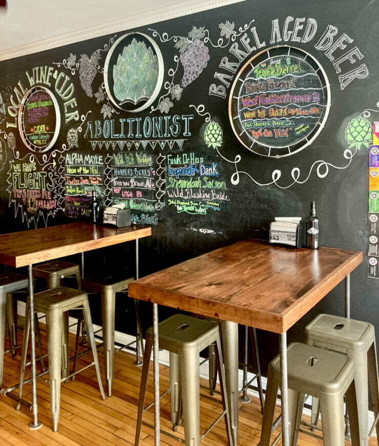 Mike Vance loves the blackboard wall at Abolitionist