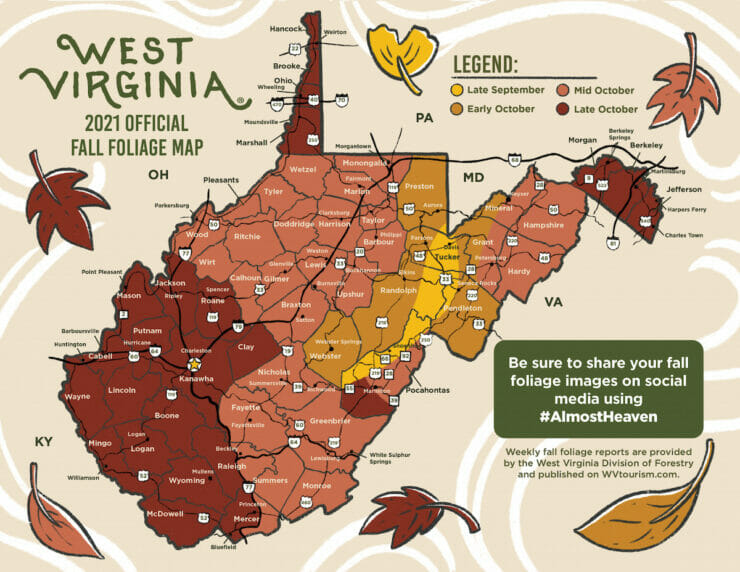 WV Fall Foliage Map