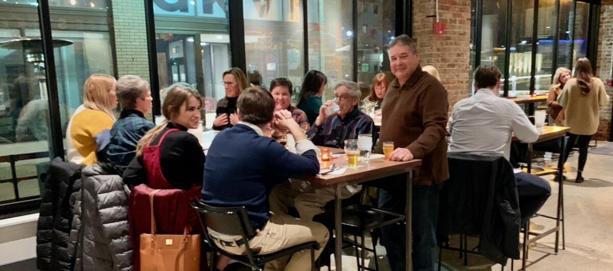 Derrek Godwin, standing at table, hopes to offer more food and beer pairing dinners in the future.