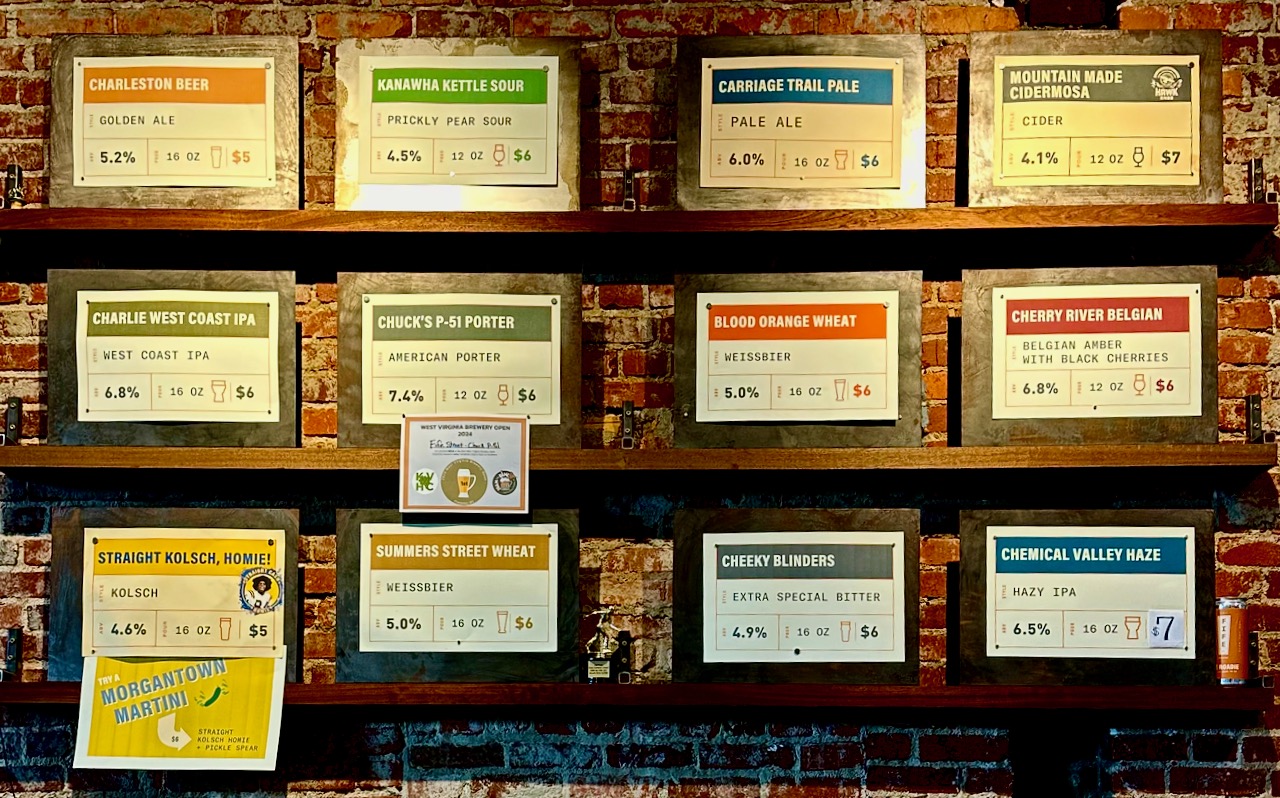 The Fife Street Brewing beer board