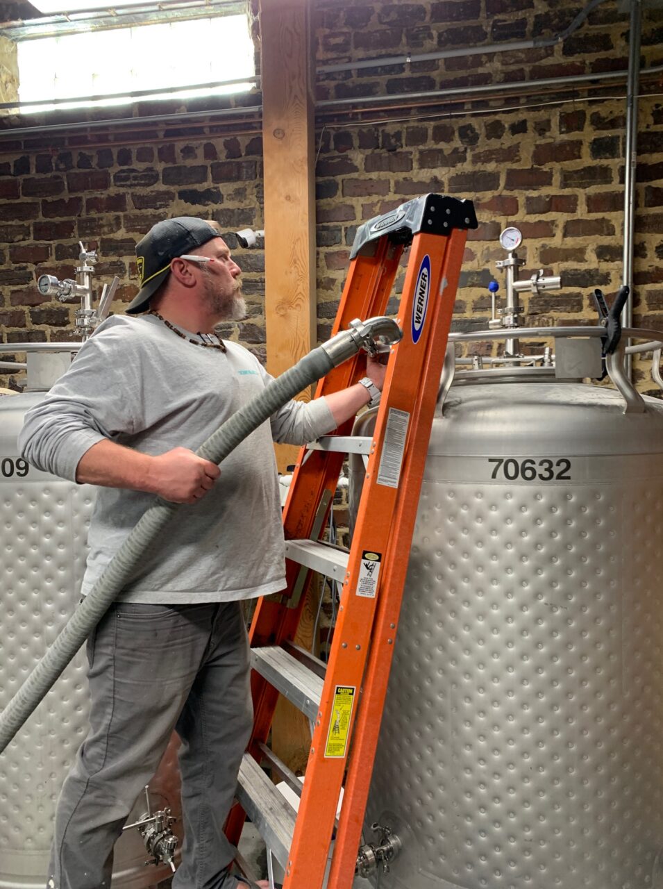 J.W. Groseclose at work in the brewery. Bōc Hord Brewery 